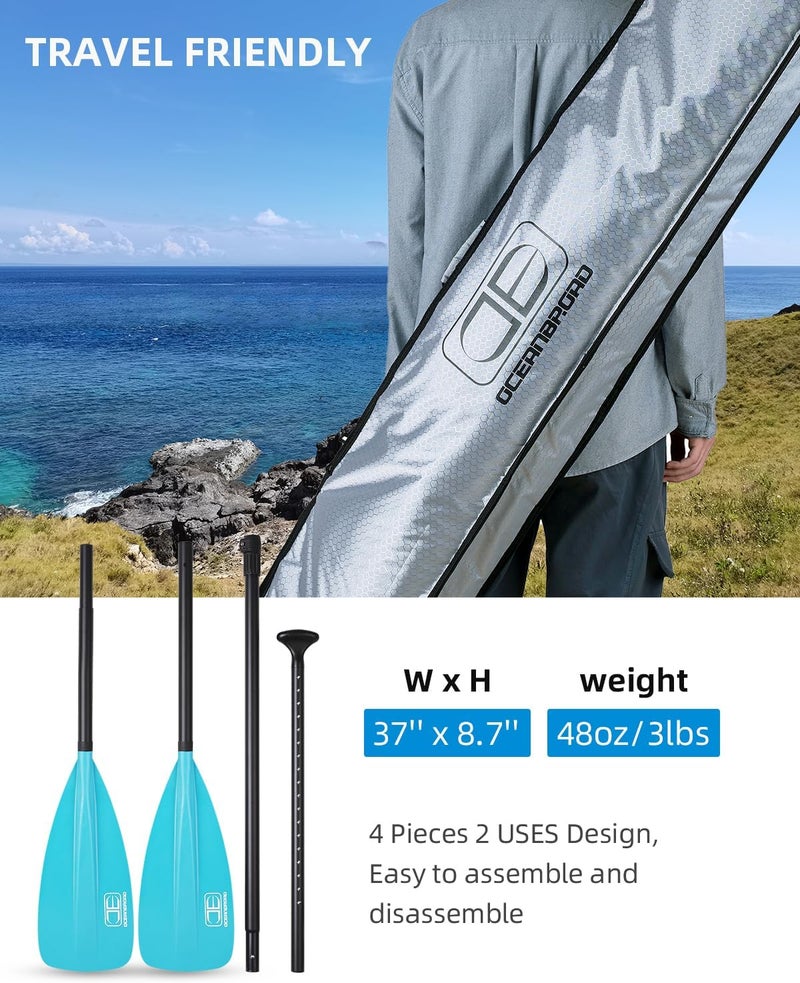 OCEANBROAD SUP Paddle - Adjustable Stand-Up Paddle for Paddleboard Kayak, Adjustable Aluminum Alloy Shaft with Reinforced Nylon Blades - Image 5